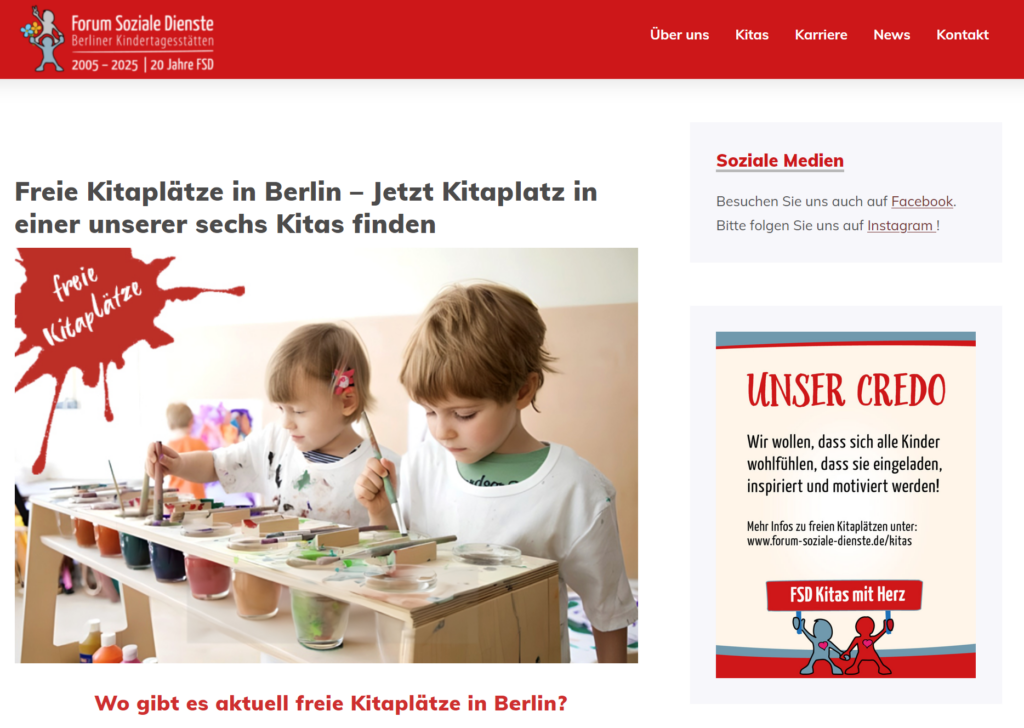 forum-soziale-dienste.de — nach der Restaurierung (WordPress, seit 2020)